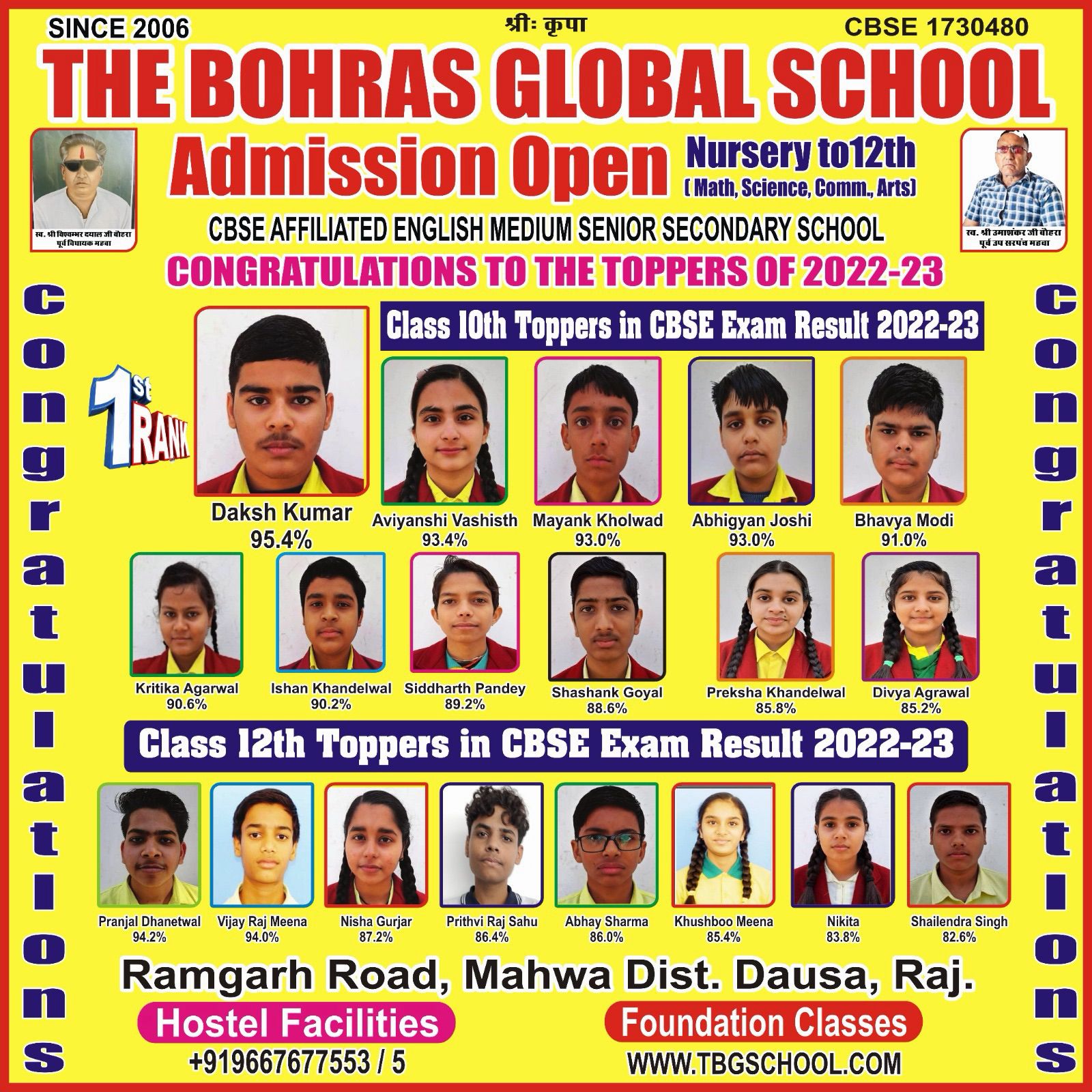CBSE Board Results (Class X & XII)